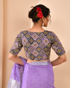 Amodini Designer Studio Women's Purple Geometric Pattern Embroidered Blouse - Distacart