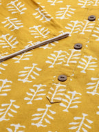 Vamika Printed Cotton Yellow Party Wear/Casual Wear Kurta Set/Suit - Distacart