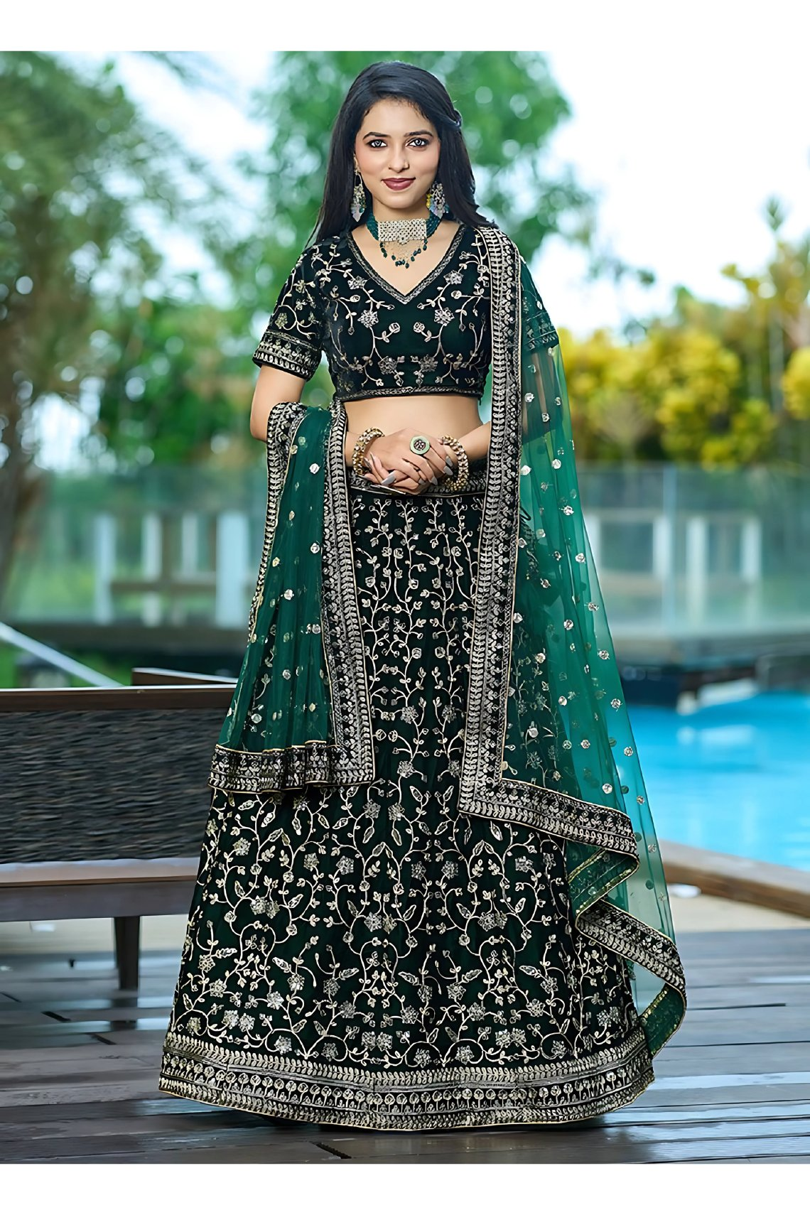 Lehenga Mart Designer Wedding Lehenga Choli For Women - Green