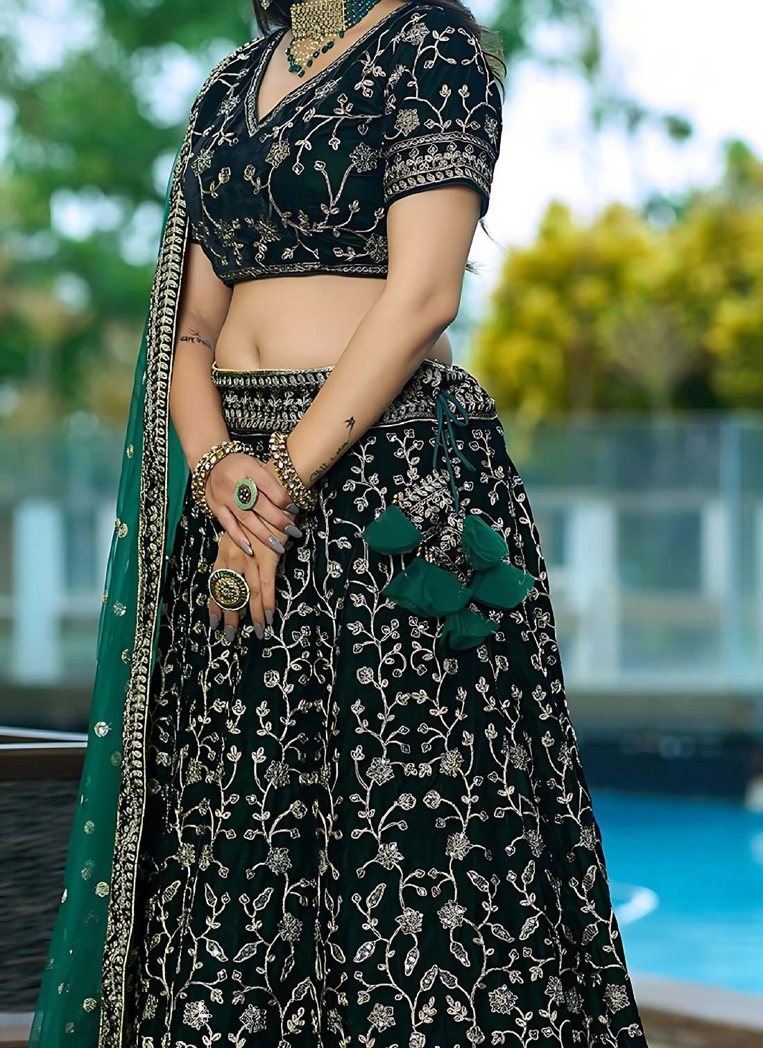 Lehenga Mart Designer Wedding Lehenga Choli For Women - Green