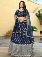 Lehenga Mart Designer Wedding Lehenga Choli For Women - Navy Blue