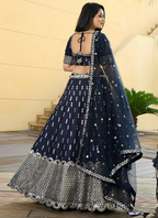 Lehenga Mart Designer Wedding Lehenga Choli For Women - Navy Blue