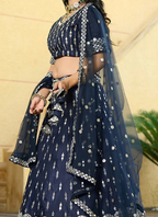 Lehenga Mart Designer Wedding Lehenga Choli For Women - Navy Blue