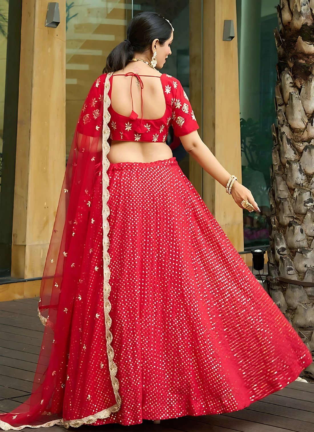 Lehenga Mart Designer Wedding Lehenga Choli For Women - Red