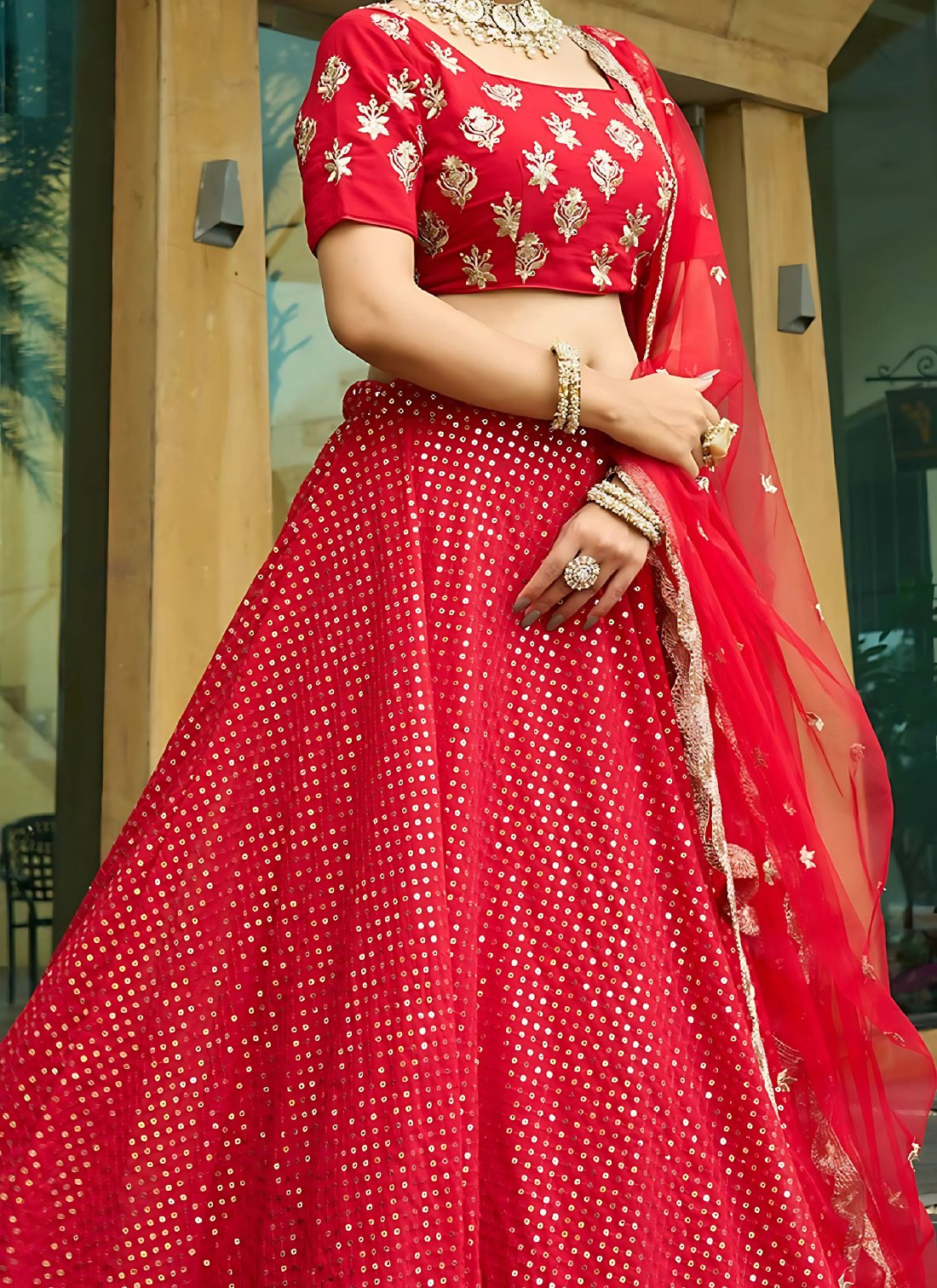 Lehenga Mart Designer Wedding Lehenga Choli For Women - Red