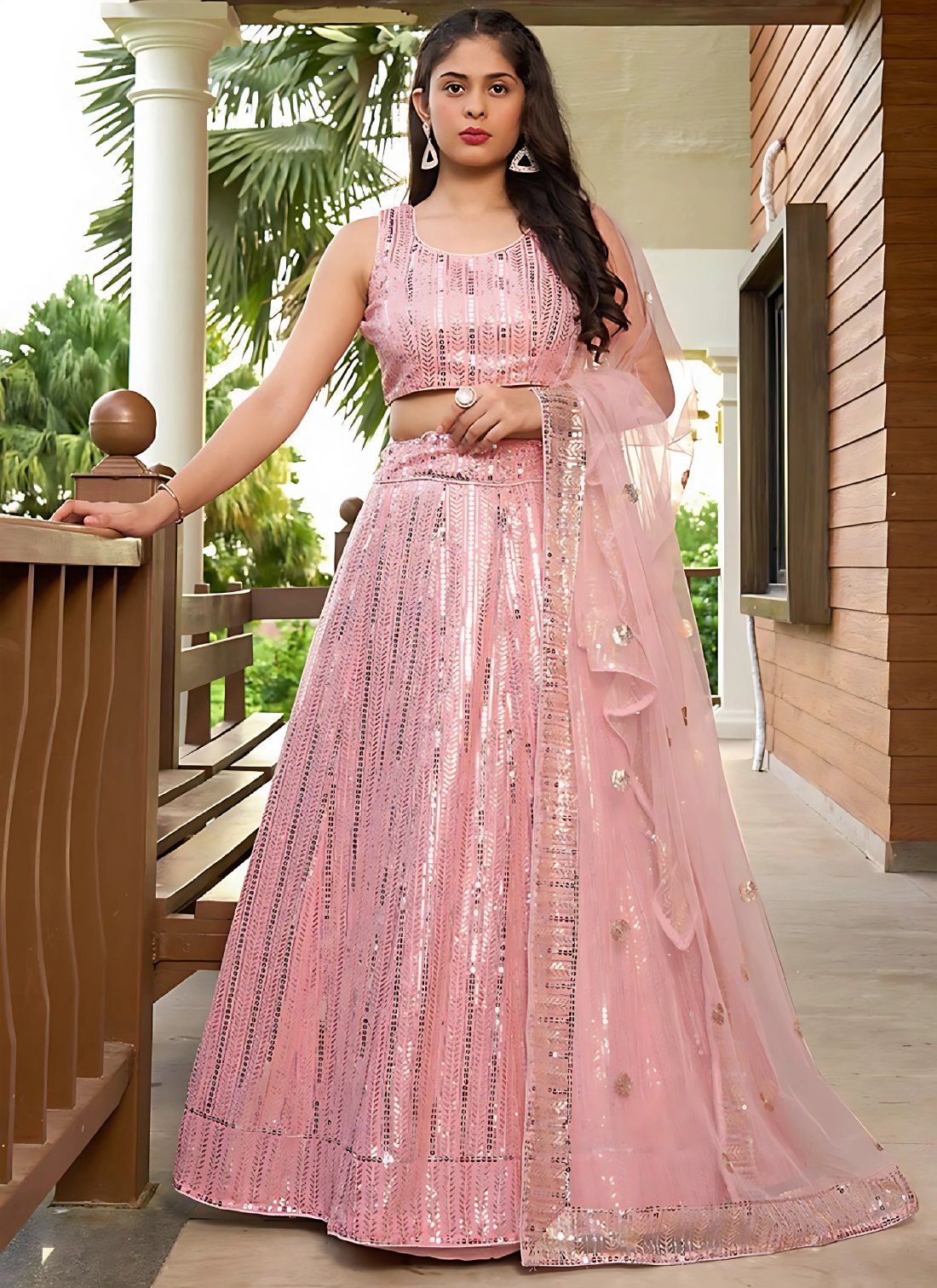 Lehenga Mart Designer Wedding Lehenga Choli For Women - Baby Pink