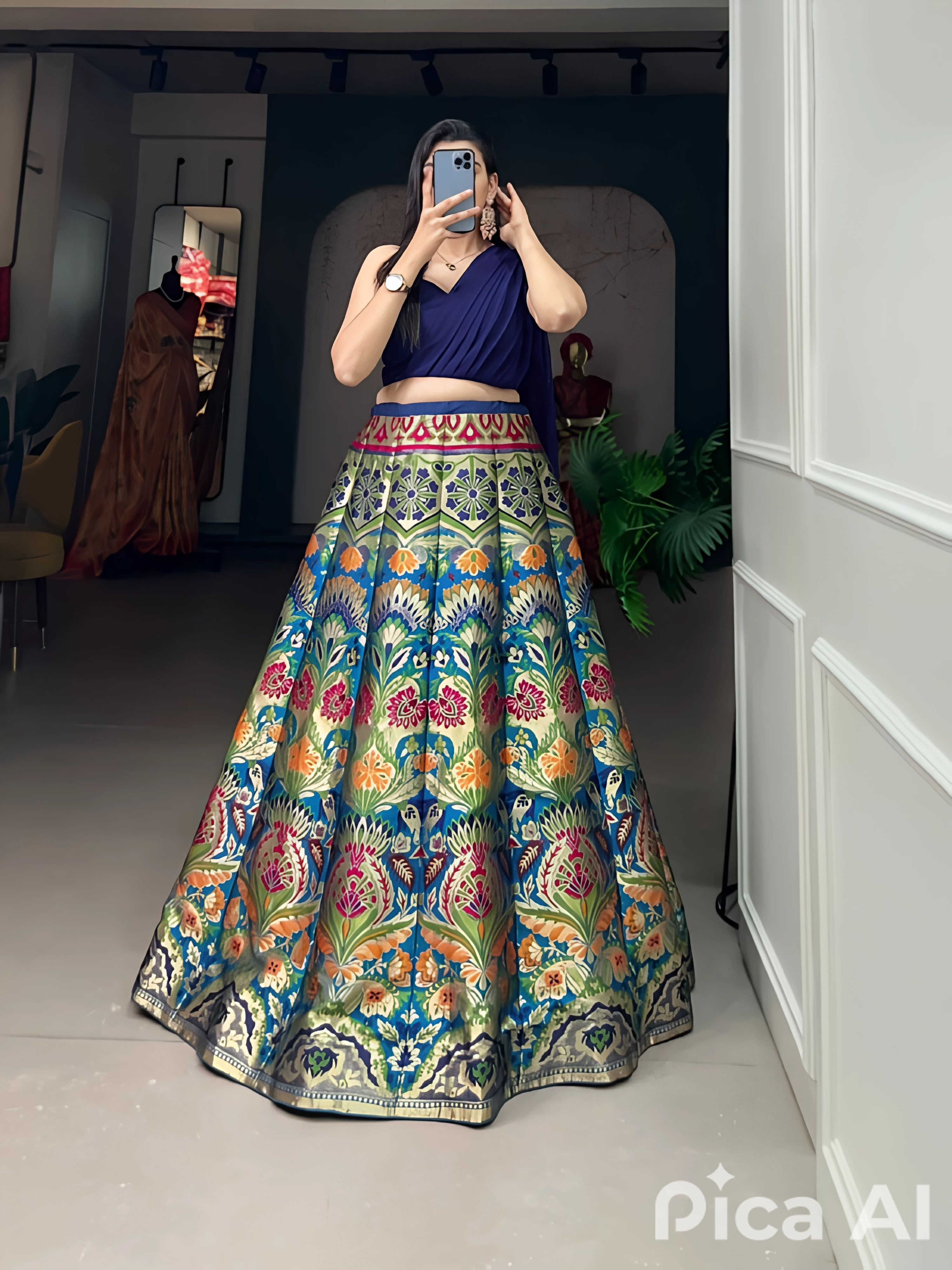 Lehenga Mart Designer Wedding Lehenga Choli For Women - Blue