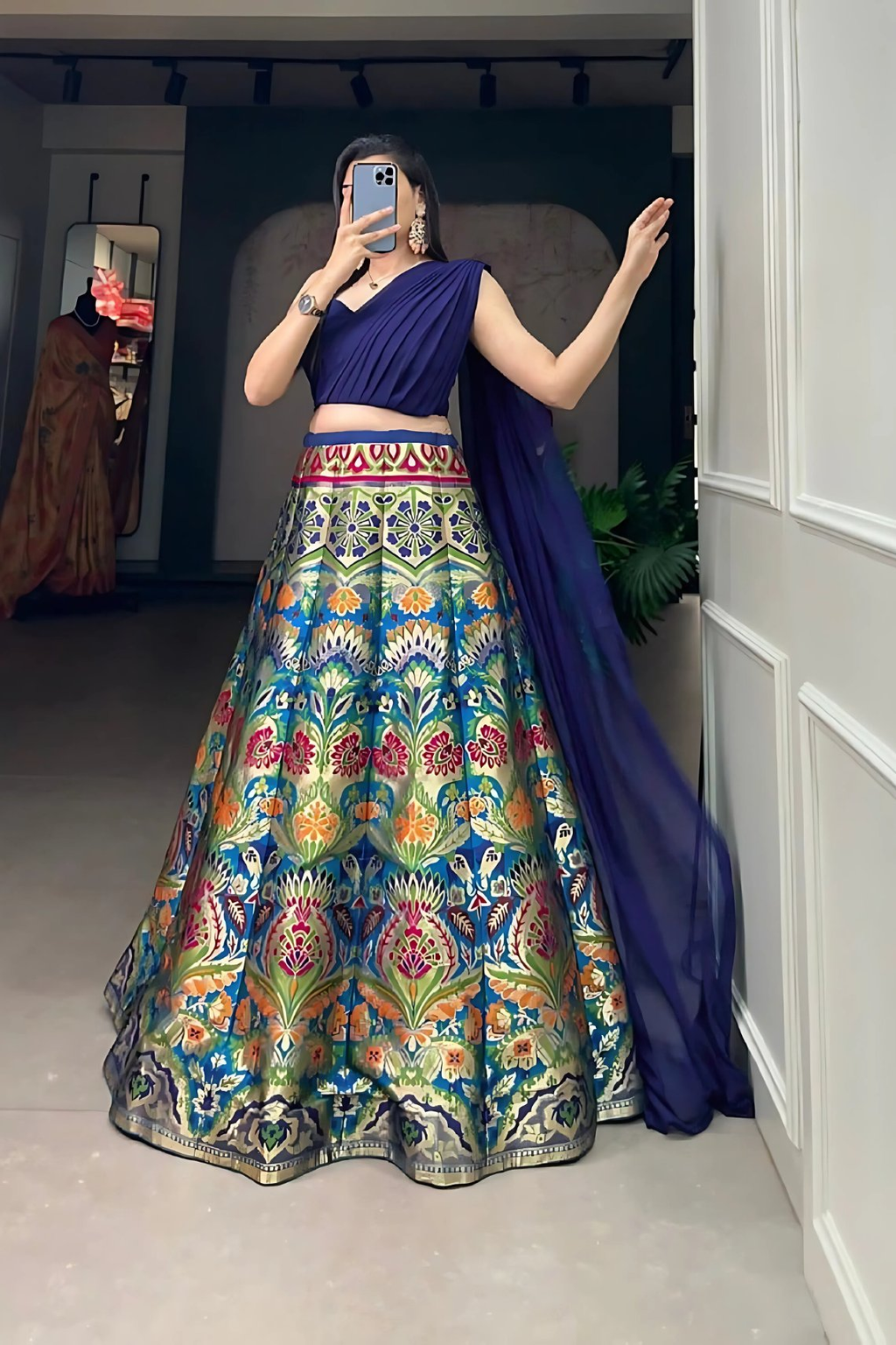 Lehenga Mart Designer Wedding Lehenga Choli For Women - Blue