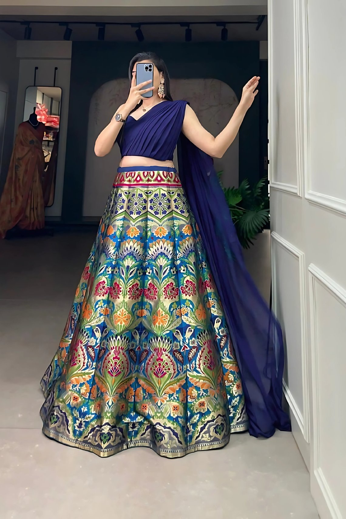 Lehenga Mart Designer Wedding Lehenga Choli For Women - Blue