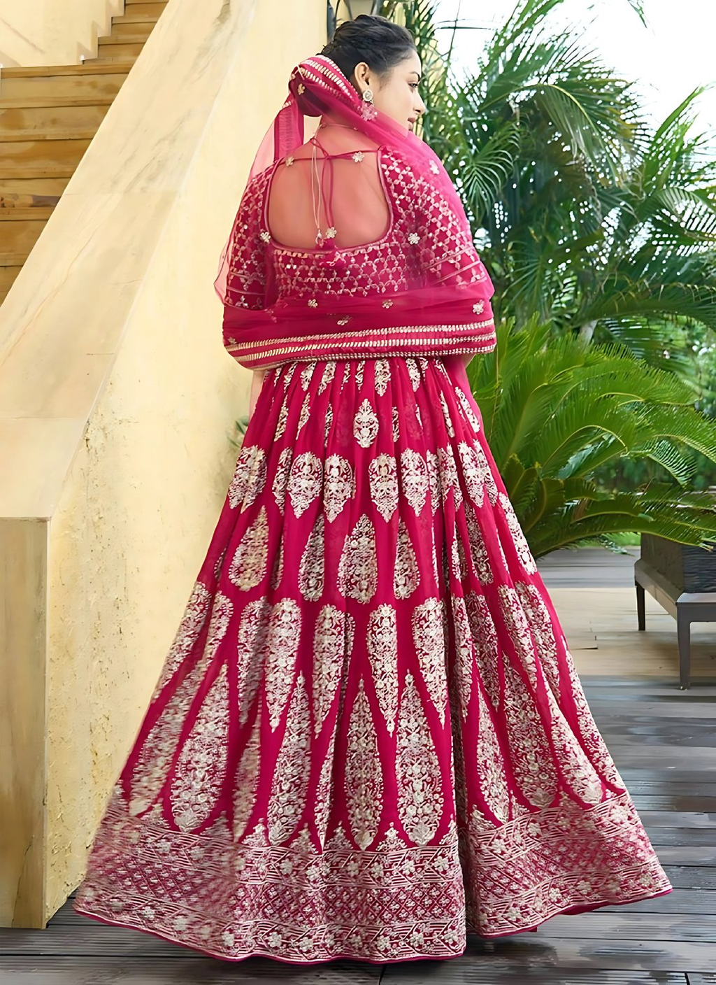 Lehenga Mart Designer Wedding Lehenga Choli For Women - Cherry Red