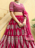 Lehenga Mart Designer Wedding Lehenga Choli For Women - Cherry Red