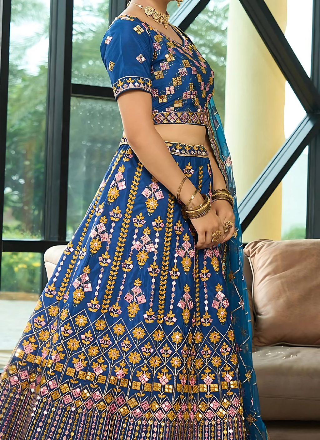 Lehenga Mart Designer Wedding Lehenga Choli For Women - Blue