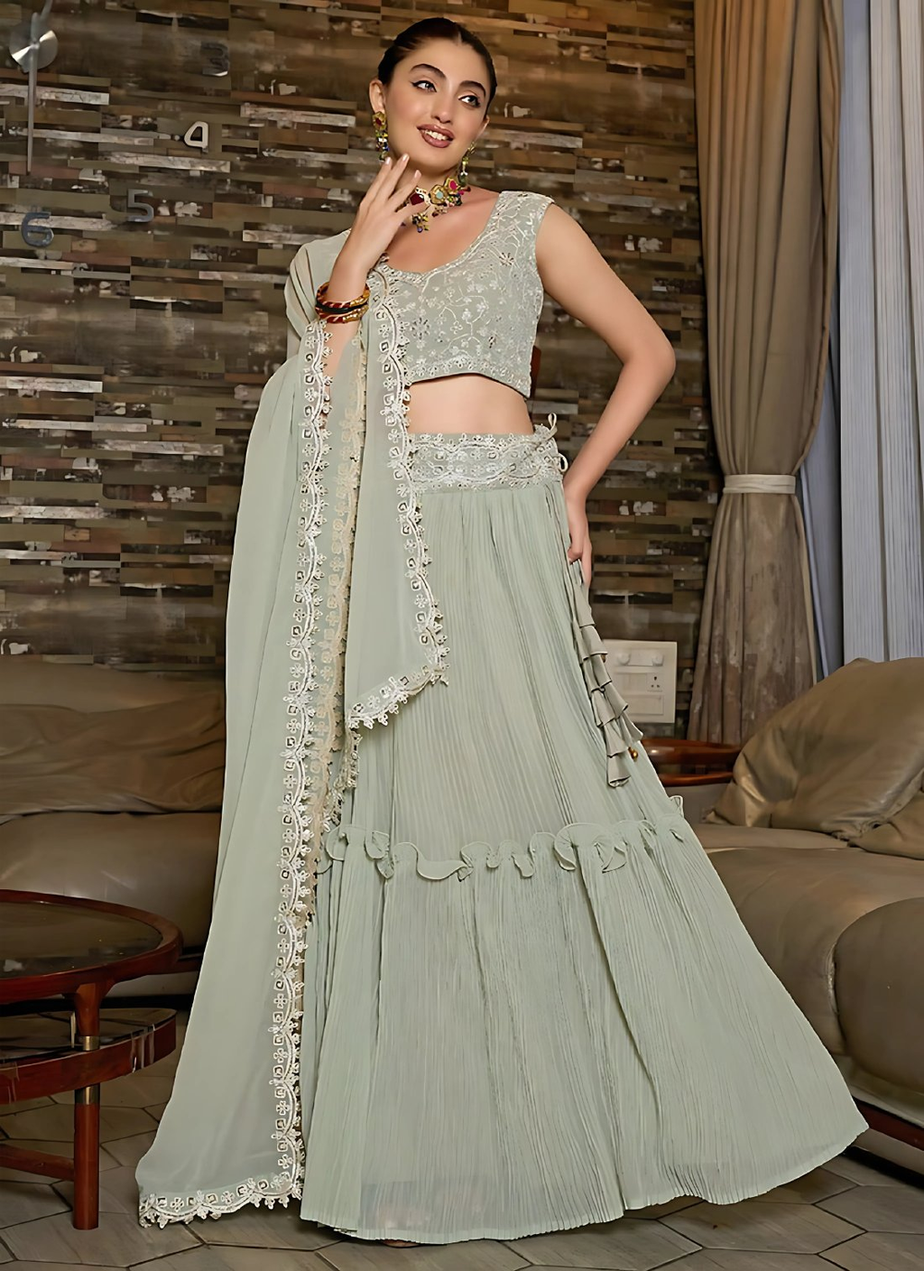 Lehenga Mart Designer Wedding Lehenga Choli For Women - Grey