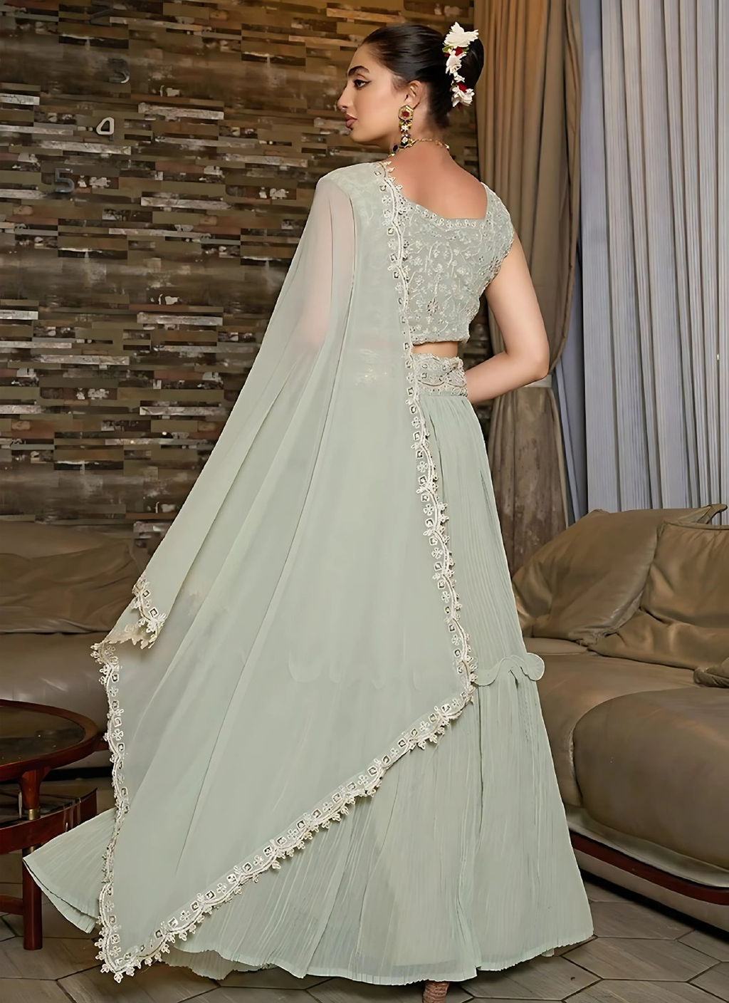 Lehenga Mart Designer Wedding Lehenga Choli For Women - Grey