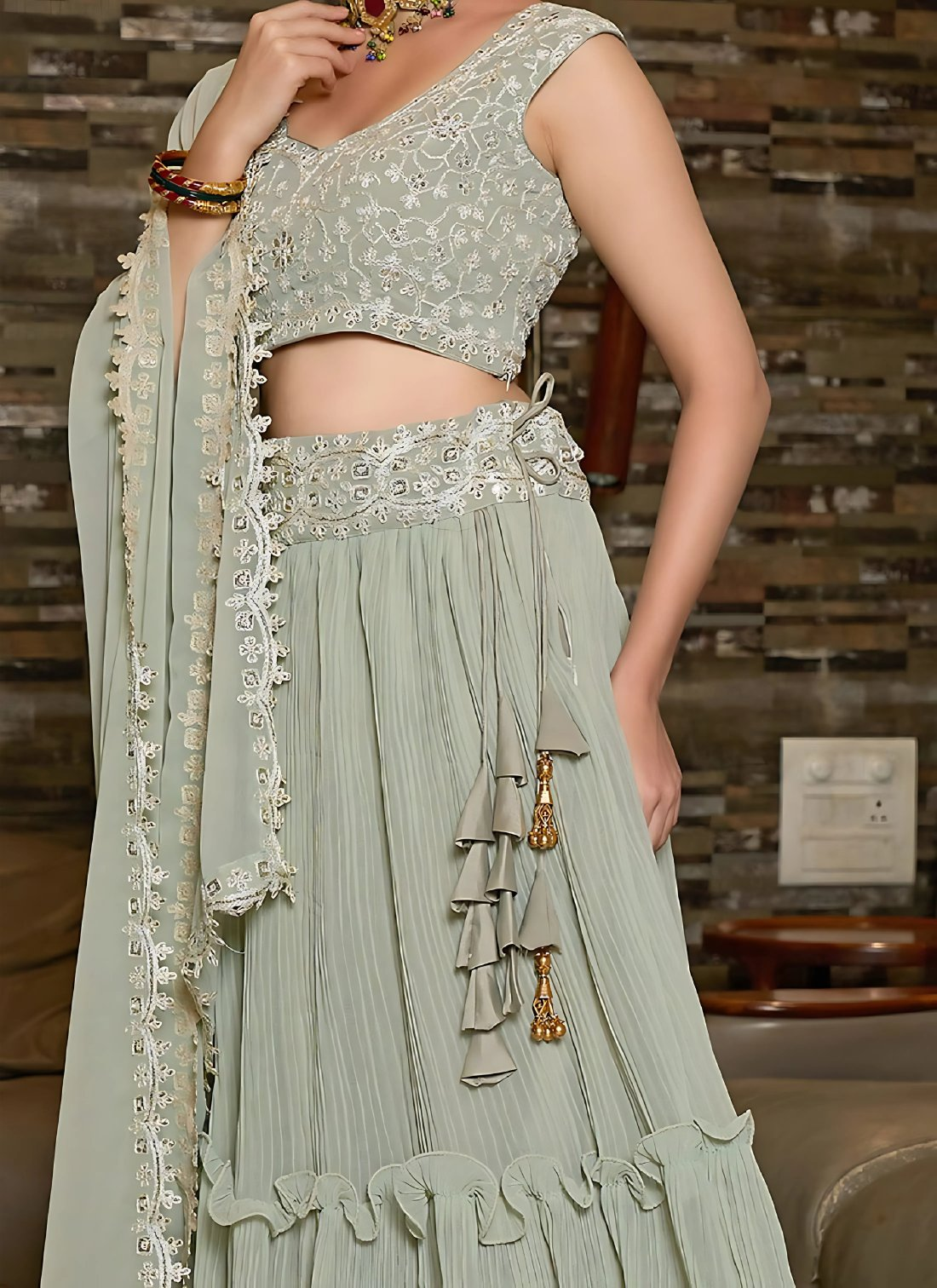 Lehenga Mart Designer Wedding Lehenga Choli For Women - Grey