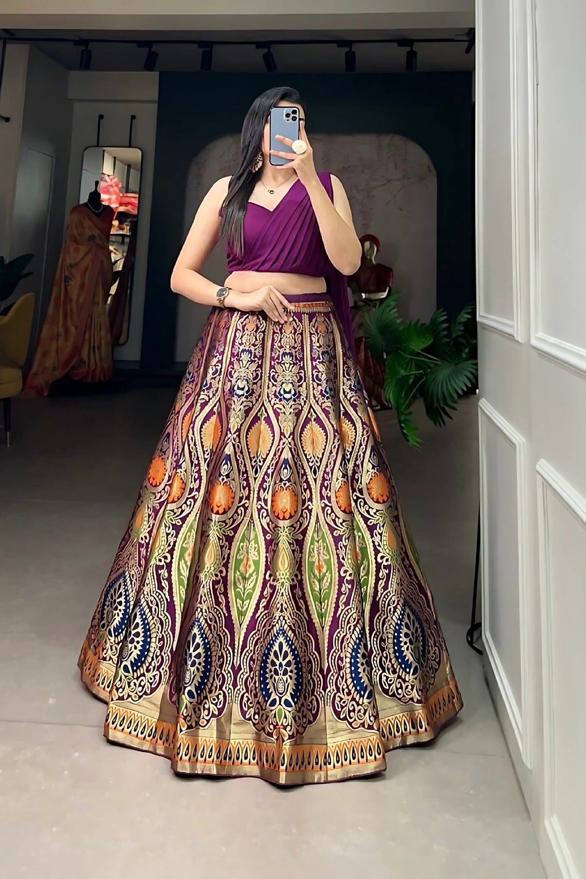 Lehenga Mart Designer Wedding Lehenga Choli For Women - Purple