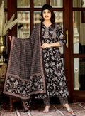 Miravan Women's Embroidered Multi Colour Anarkali Kurta With Palazzo And Dupatta