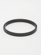 NVR Men's Black Rhodium-Plated Stainless Steel Kada Bracelet - Distacart