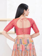 Joban Fashion Magenta Shimmer Elbow Sleeveless Front Open Blouse