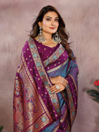 Aastha Fashion Grey Kalamkari Silk Zari Woven Saree - Distacart