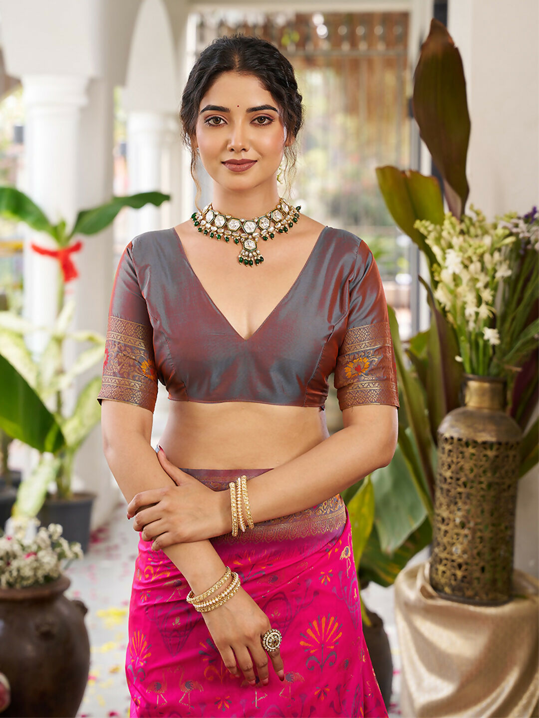 Shree Shyam Fashion Pink Soft Silk Saree - Distacart