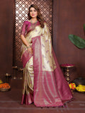 Aastha Fashion Mustard Tissue Silk Weaving Saree - Distacart