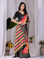 Aastha Fashion Multi Soft Lichi Silk Printed Saree - Distacart