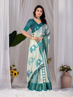 Aastha Fashion Multi Soft Lichi Silk Printed Saree - Distacart