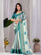 Aastha Fashion Multi Soft Lichi Silk Printed Saree - Distacart
