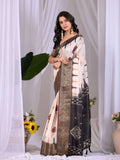 Aastha Fashion Cream Soft Lichi Silk Printed Saree - Distacart
