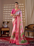 Aastha Fashion Pink Soft Lichi Silk Printed Saree - Distacart