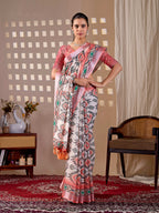 Aastha Fashion Multi Soft Linen Cotton Printed Saree - Distacart