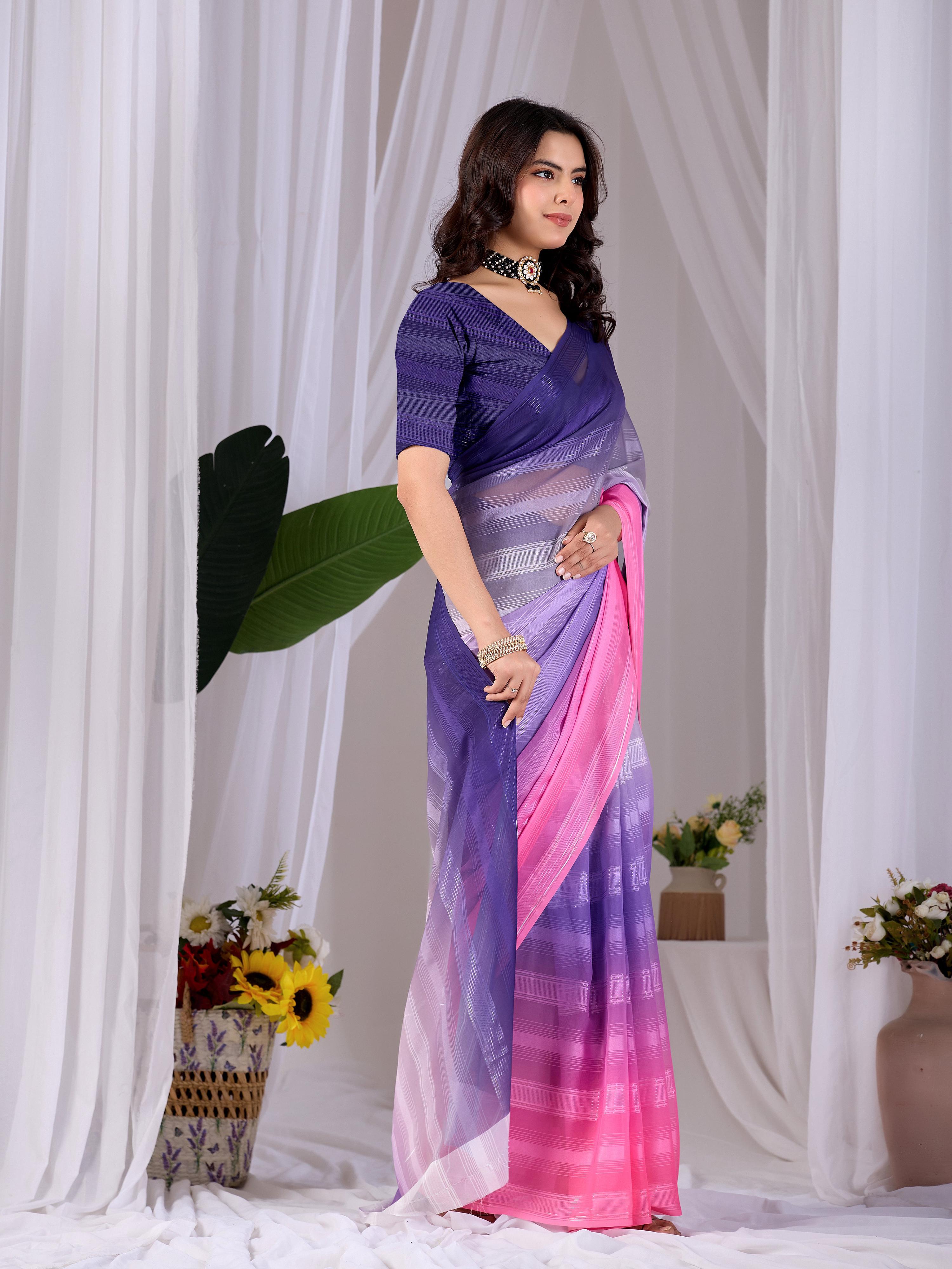 Aastha Fashion Multi Monsoon Printed Saree - Distacart