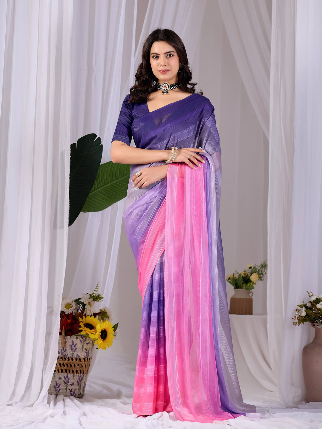Aastha Fashion Multi Monsoon Printed Saree - Distacart