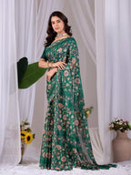 Aastha Fashion Green Monsoon Printed Saree - Distacart