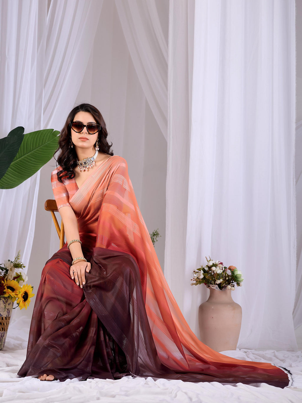 Aastha Fashion Multi Monsoon Printed Saree - Distacart