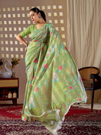 Aastha Fashion Pista Monsoon Printed Saree - Distacart