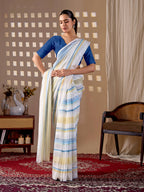 Aastha Fashion White Monsoon Printed Saree - Distacart