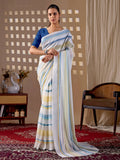 Aastha Fashion White Monsoon Printed Saree - Distacart