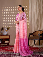 Aastha Fashion Pink Monsoon Printed Saree - Distacart