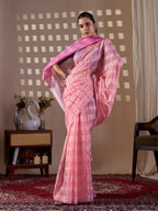 Aastha Fashion Pink Monsoon Printed Saree - Distacart
