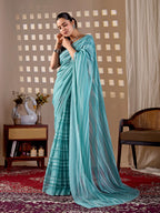 Aastha Fashion See Green Monsoon Printed Saree - Distacart