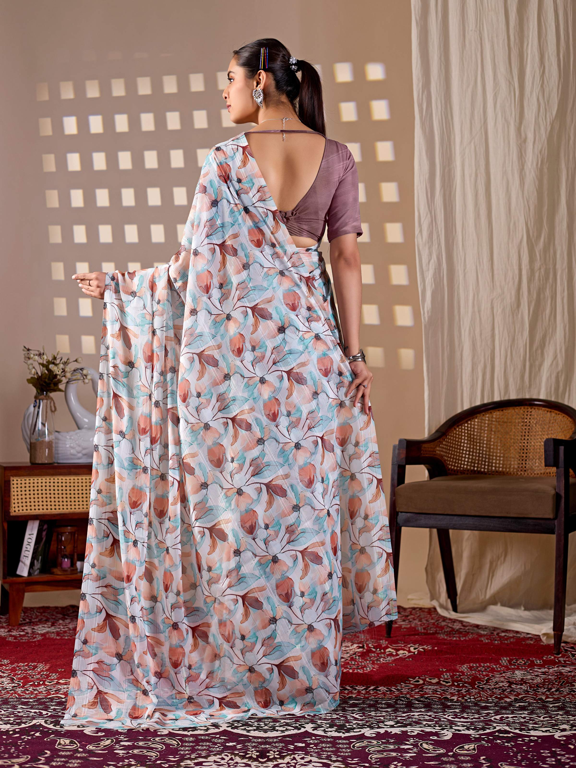Aastha Fashion Multi Monsoon Printed Saree - Distacart