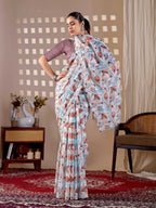 Aastha Fashion Multi Monsoon Printed Saree - Distacart