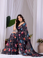 Aastha Fashion Multi Monsoon Printed Saree - Distacart
