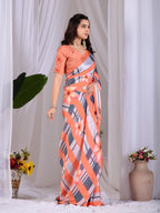 Aastha Fashion Multi Soft Satin Georgette Printed Saree - Distacart
