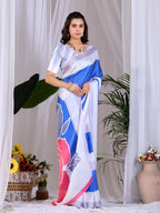 Aastha Fashion Multi Soft Satin Georgette Printed Saree - Distacart