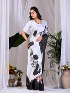 Aastha Fashion Multi Soft Satin Georgette Printed Saree - Distacart