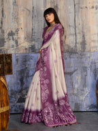 Aastha Fashion Purple Munga Cotton Printed Saree - Distacart