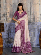 Aastha Fashion Purple Munga Cotton Printed Saree - Distacart